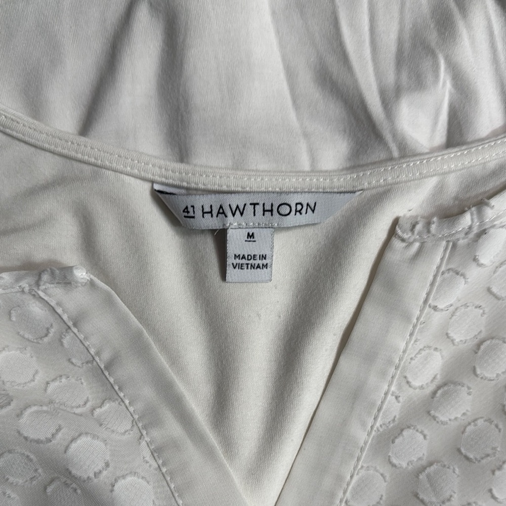 41 Hawthorn White Textured Women's Top Size Medium - Picture 11 of 14